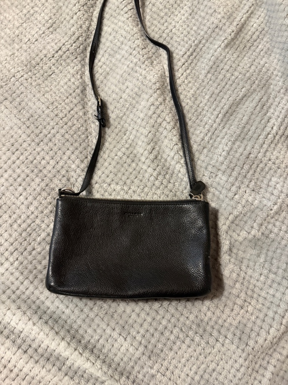 Coach Black Pebbled Leather Crossbody Pouch